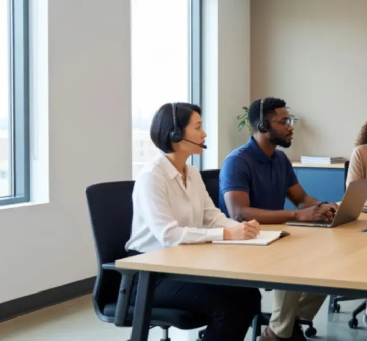 Panel of geoscience consultants discussing project data during a live technical webinar
